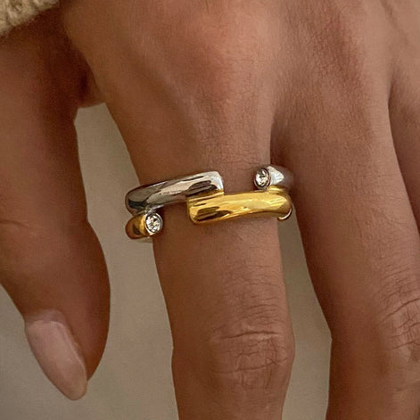 Colorblock Zirconia Ring