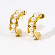 Circle Pearl Hoop Earrings