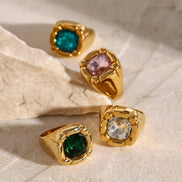 Colorful Cubic Zirconia Ring