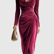 Eadoline Elegant Pleated Midi Dress