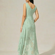 Floral Chiffon Evening Gown – Asymmetrical Hem