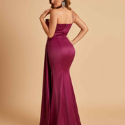 Satin One Shoulder Mermaid Bridesmaid Dress