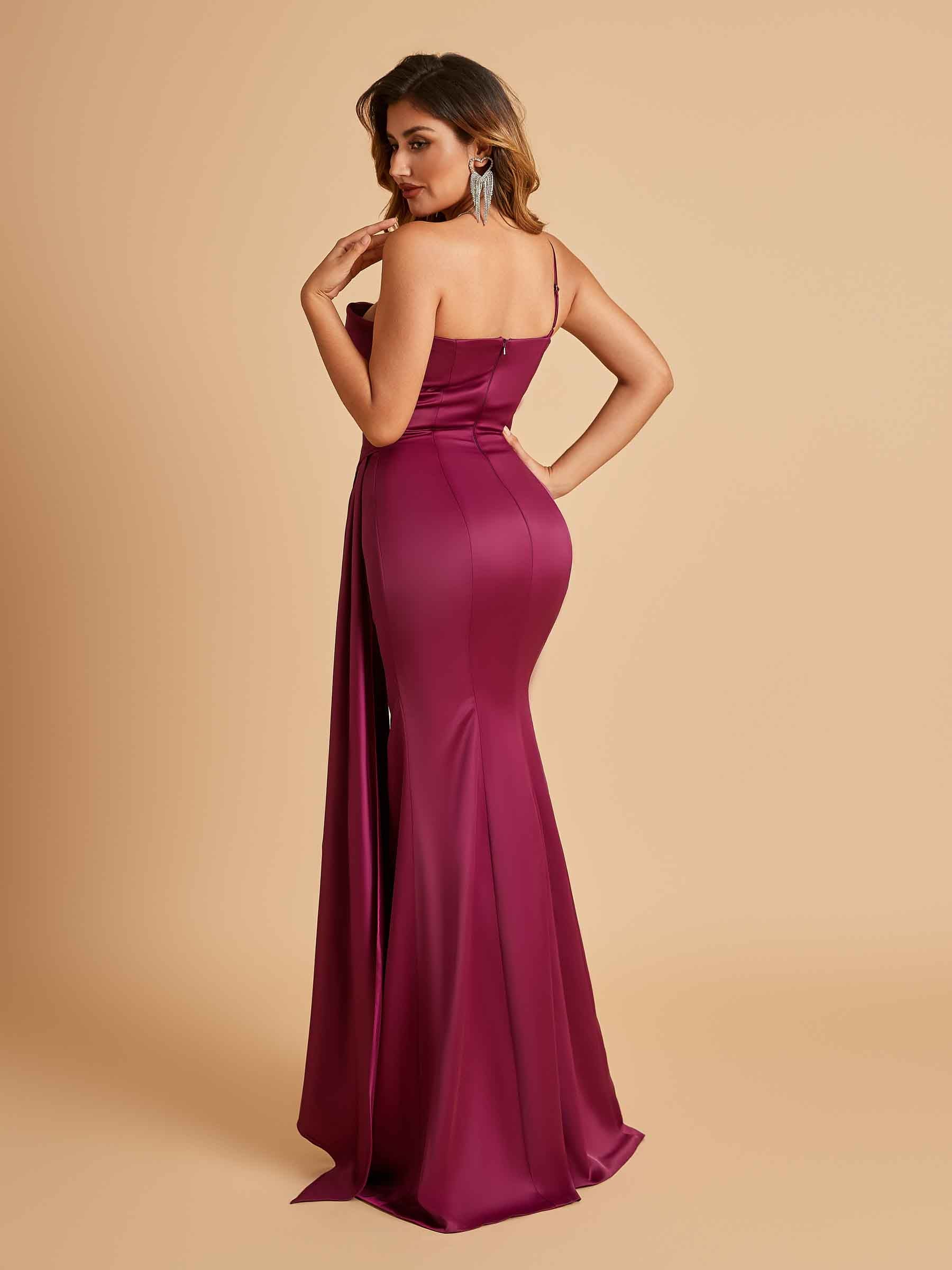 Satin One Shoulder Mermaid Bridesmaid Dress