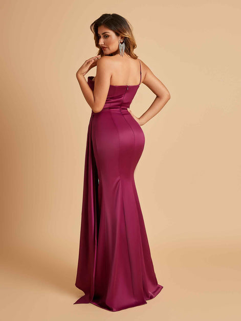 Satin One Shoulder Mermaid Bridesmaid Dress