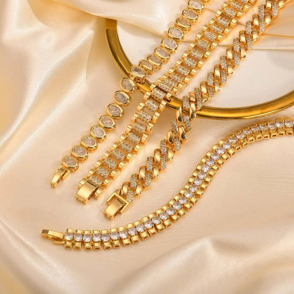 4 PCS Chunky Link Stackable Bracelet Set