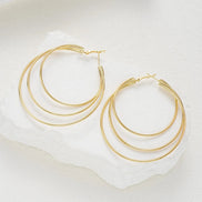 Chunky Hammered Link Necklace & Hoop Earring Set