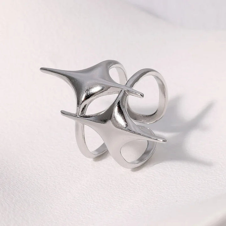 Cross Star Open Ring