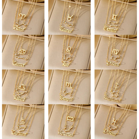 3 PCS Constellation Pendant Necklace