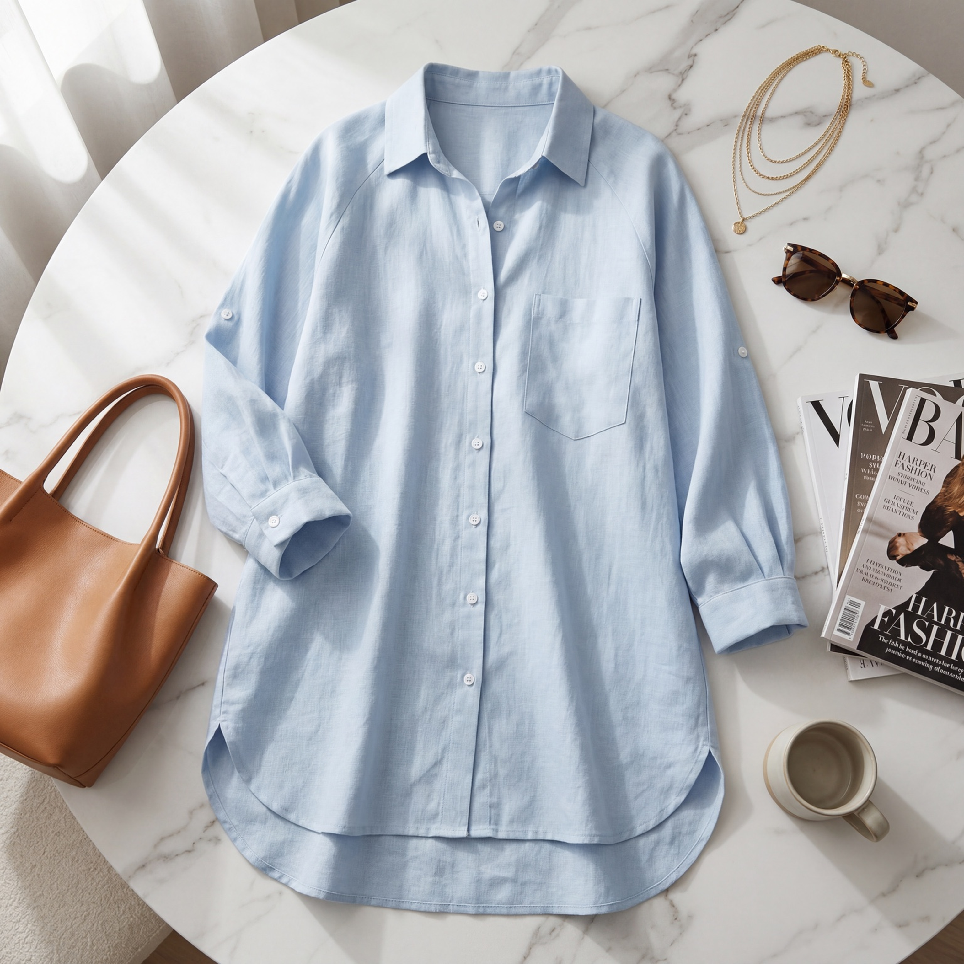 Oversized 100% Cotton Linen Shirt