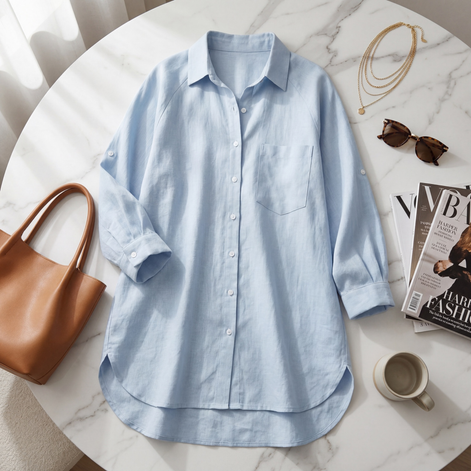 Oversized 100% Cotton Linen Shirt