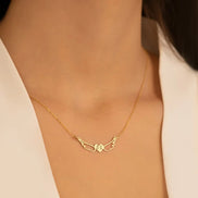 Angel Wing Initial Necklace