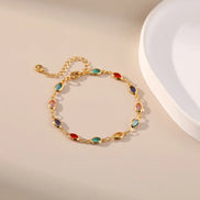 Colorful Oval Beads Bracelet