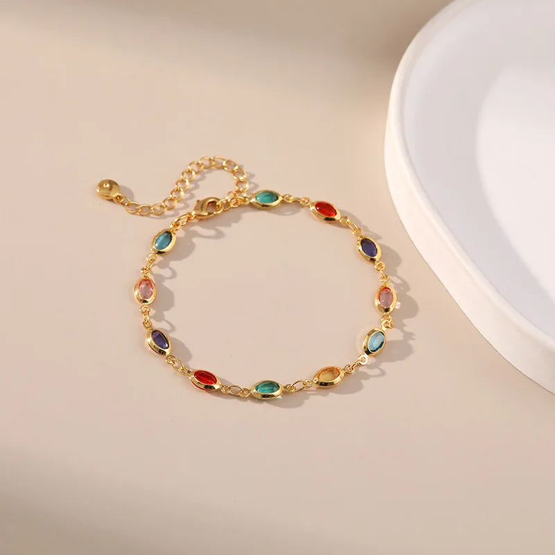 Colorful Oval Beads Bracelet