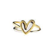 Double Hollow Heart Ring
