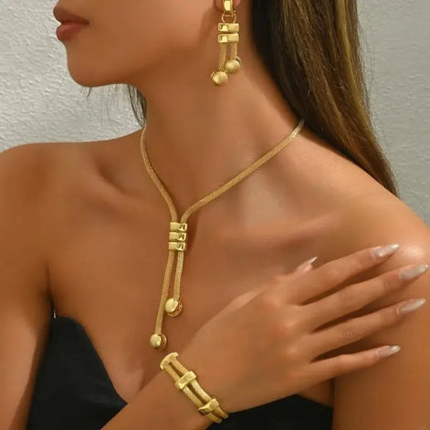 3 PCS Textured Drop Jewelry Set