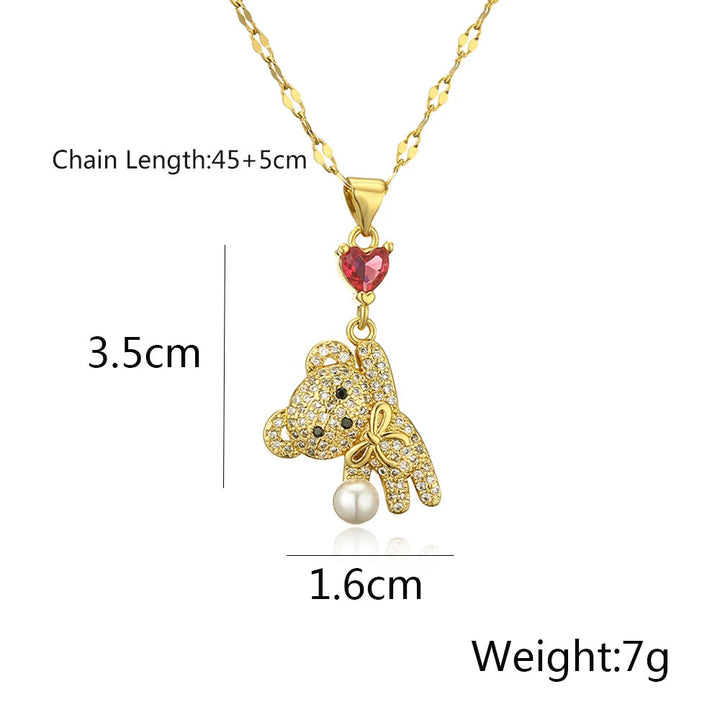 Bear Heart Necklace