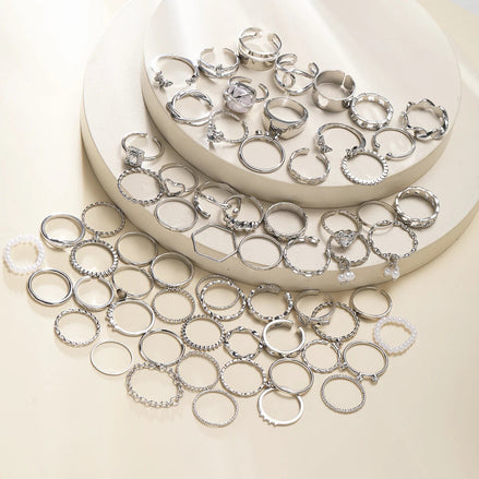 64 PCS Geometric Ring Set