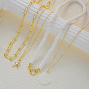 4 PCS Starfish & Shell Layered Necklace Set