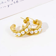 Circle Pearl Hoop Earrings