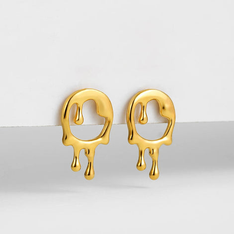Dripping Circle Earrings