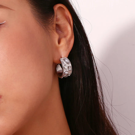 C-Shaped Hoop Earrings