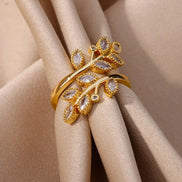 Double Leaves Ring