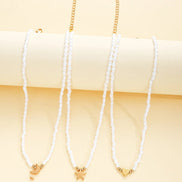 3 PCS Layered Pearl & Charm Necklace Set