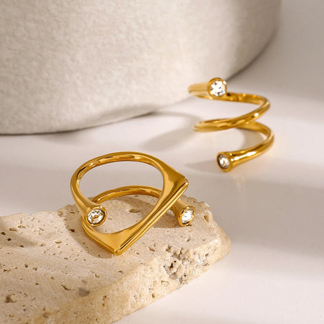 Asymmetrical Zirconia Ring