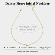 Dainty Heart Initial Necklace
