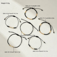 6 PCS Black Beaded Bracelet Set