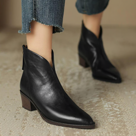 Ann Luxury Low-Heel Ankle Boots