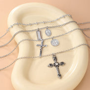4 PCS Layered Cross Necklace