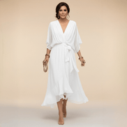 Nica Elegant V-Neck Chiffon Dress