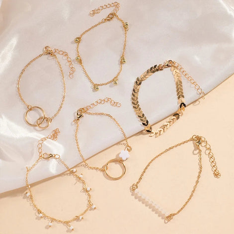 6 PCS Gold Bracelet