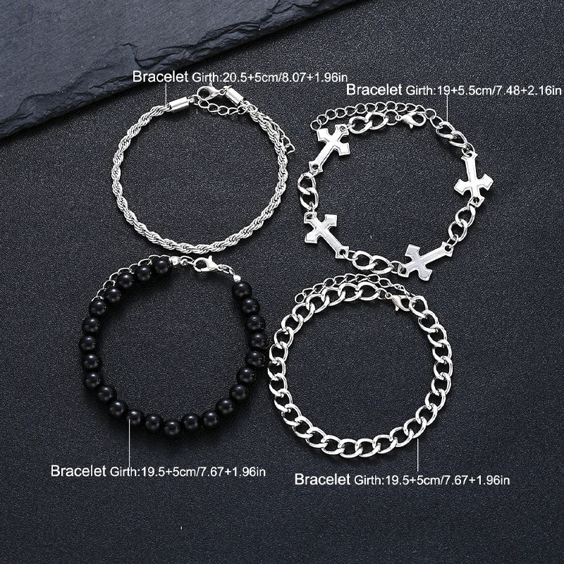 4 PCS Cross Chain Bracelet