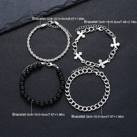 4 PCS Cross Chain Bracelet