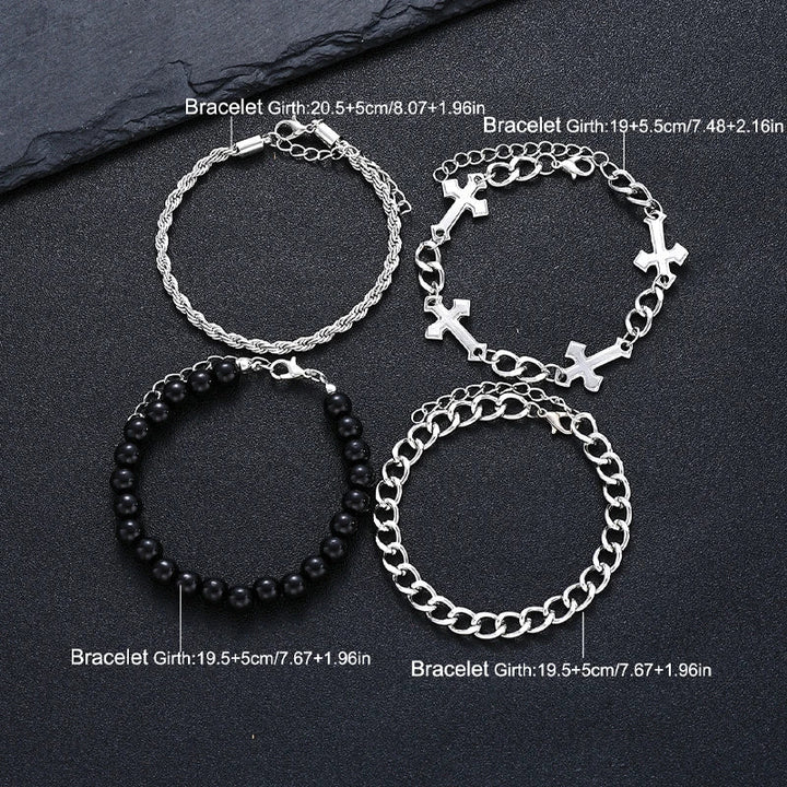 4 PCS Cross Chain Bracelet