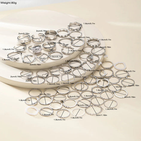64 PCS Geometric Ring Set
