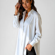 Oversized Lapel Button Shirt Dress