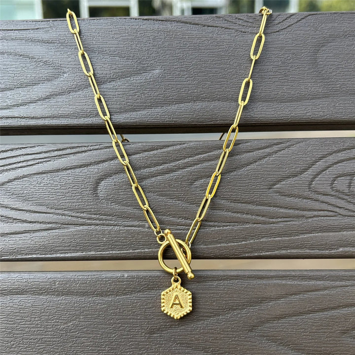 Alphabet Toggle Choker Necklace