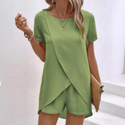 Amalia Summer Co-ord Set – Wrap Top & Shorts