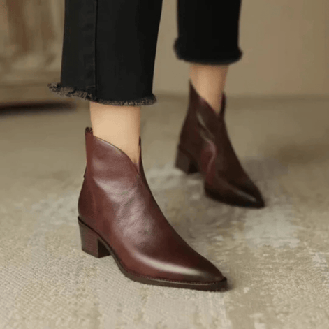 Ann Luxury Low-Heel Ankle Boots