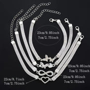 4 PCS Stackable Ankle Bracelet Set