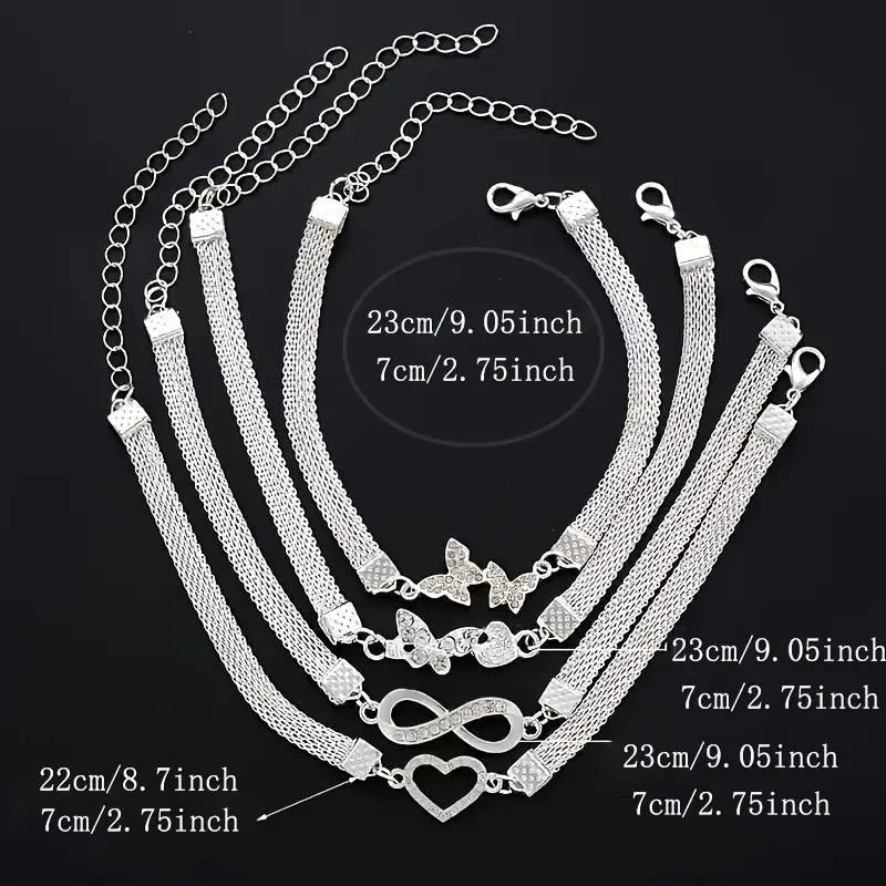 4 PCS Stackable Ankle Bracelet Set