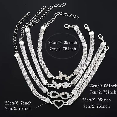 4 PCS Stackable Ankle Bracelet Set