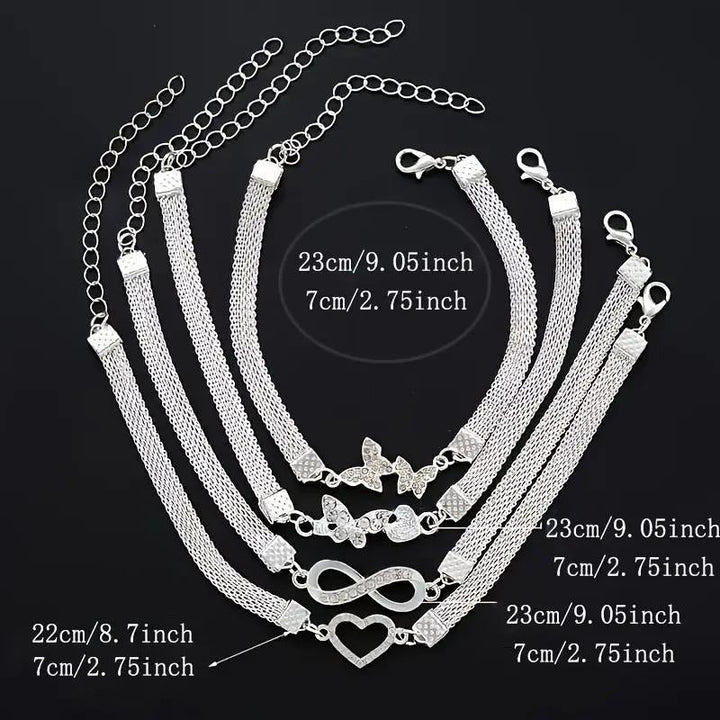 4 PCS Stackable Ankle Bracelet Set