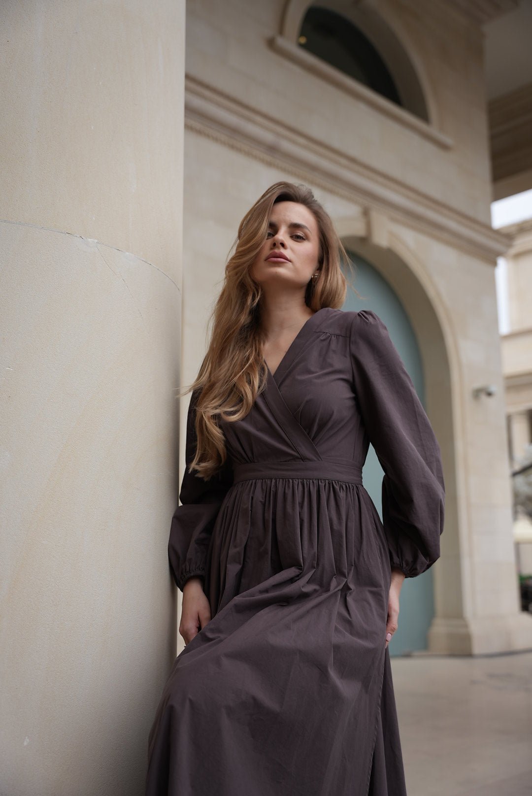 After Glow Cotton Wrap Dress