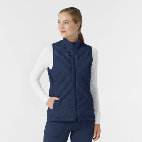 Navy Quilted Scrub Vest