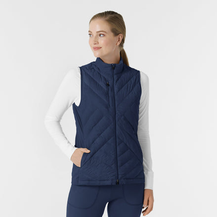 Navy Quilted Scrub Vest