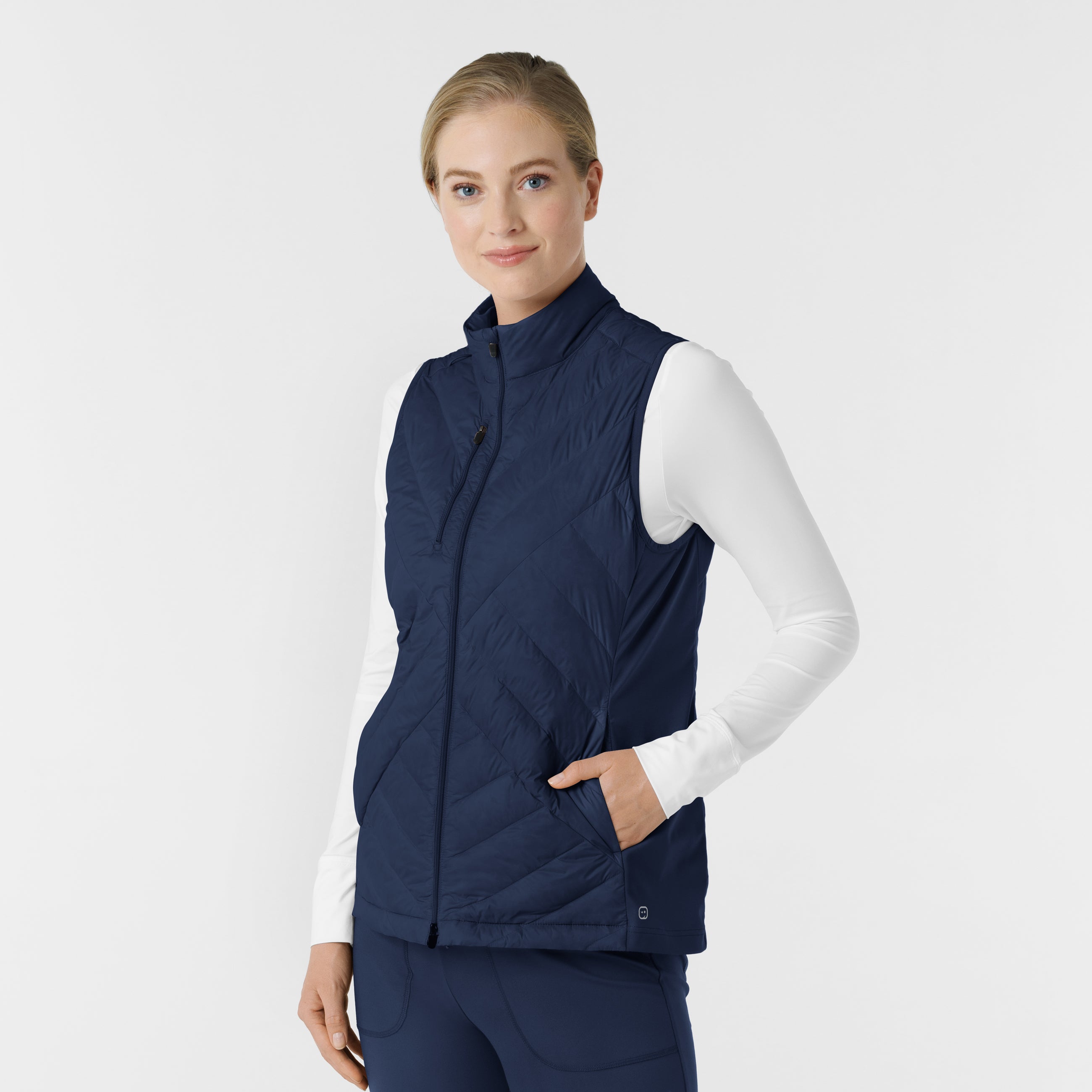 Navy Quilted Scrub Vest
